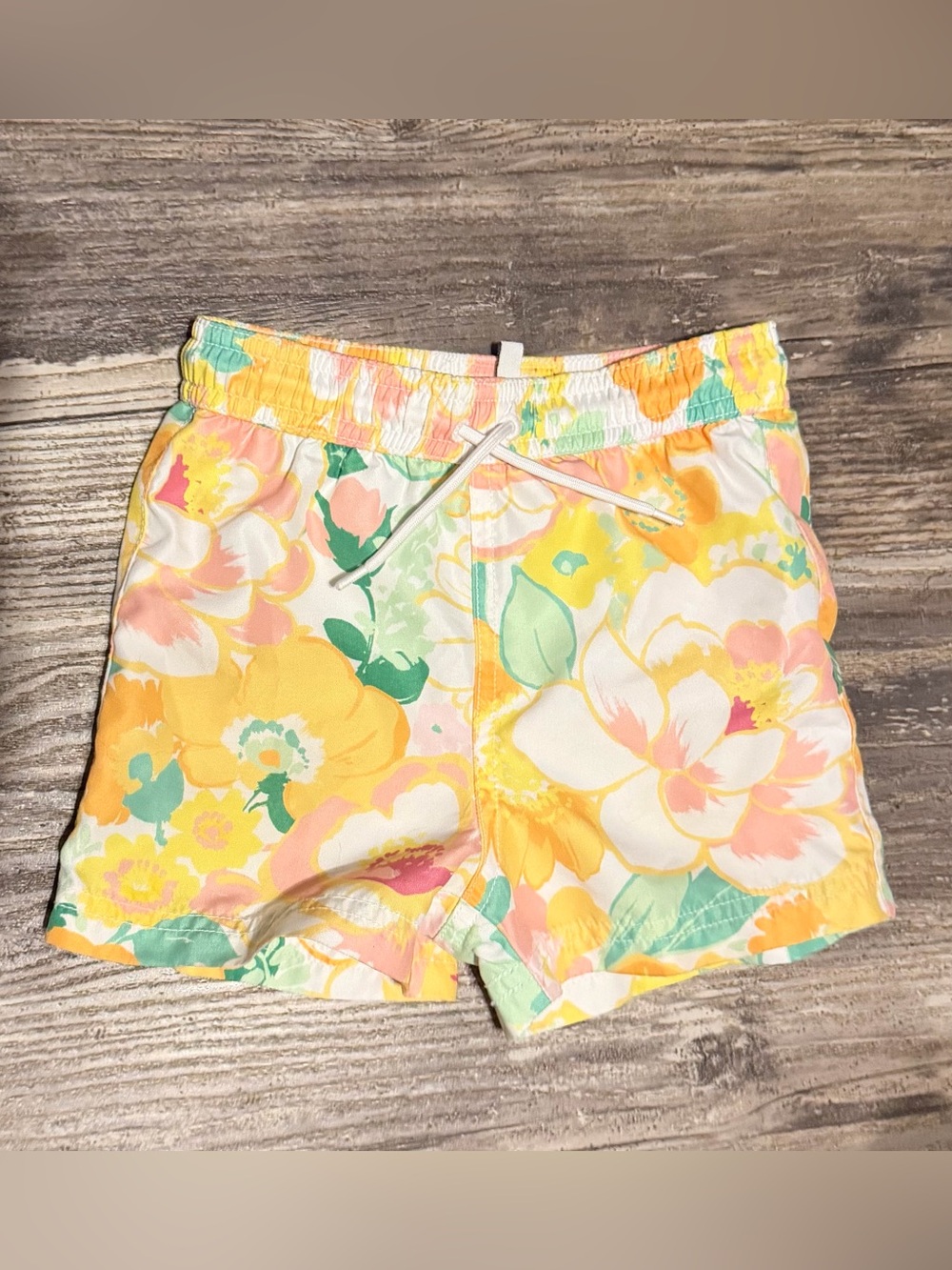 Janie and Jack Recycled Floral Swim Trunk
